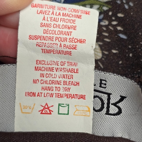 Vtg Lindor Skirt Womens 16 Petite Brown Blue Paisley Pull‎ On Lined Flowy Grunge - Picture 8 of 11